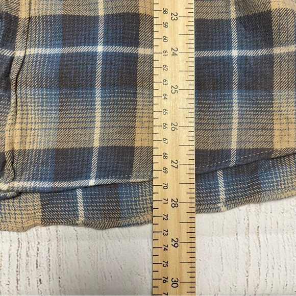 Zara Casual plaid Blue and Tan Checkered long sleeve button down Shirt - Picture 9 of 10